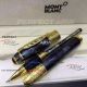 Perfect Replica Mont Blanc Daniel Defoe Gold Clip Blue Rollerball Pen For Mens (3)_th.jpg